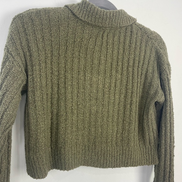 Green Cropped Sweater Button Down Size Extra Small - Picture 8 of 8